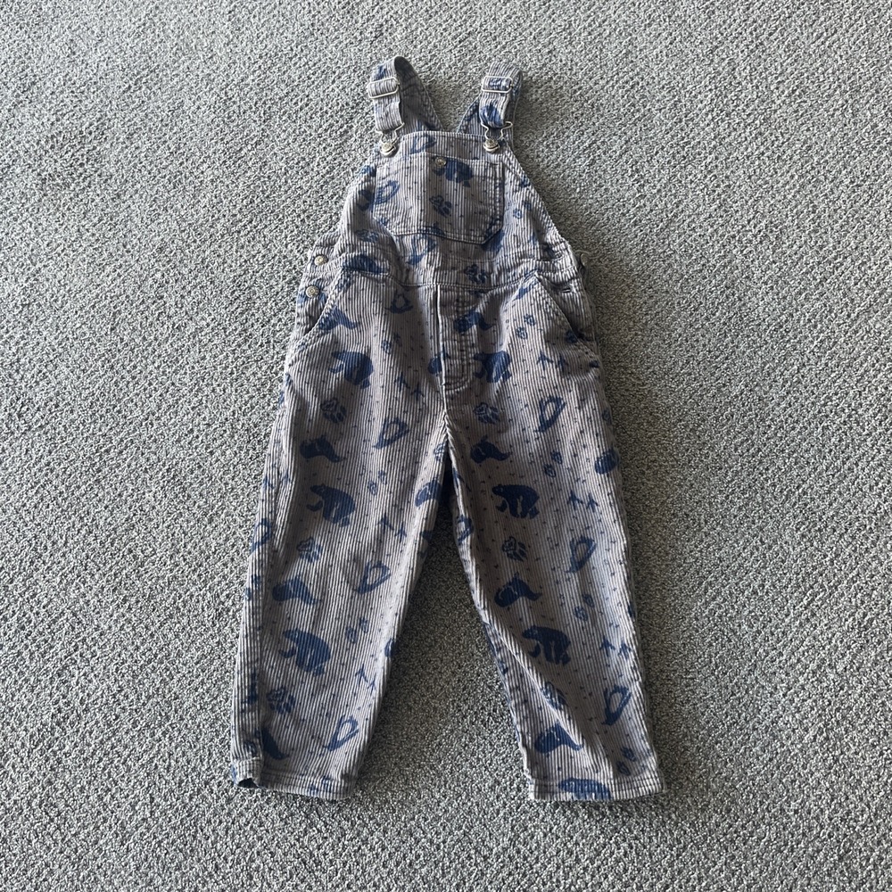 Vintage Rainbow Tag Gymboree 1990's Overalls: Toddler Medium. Bears, Seals, 2/3